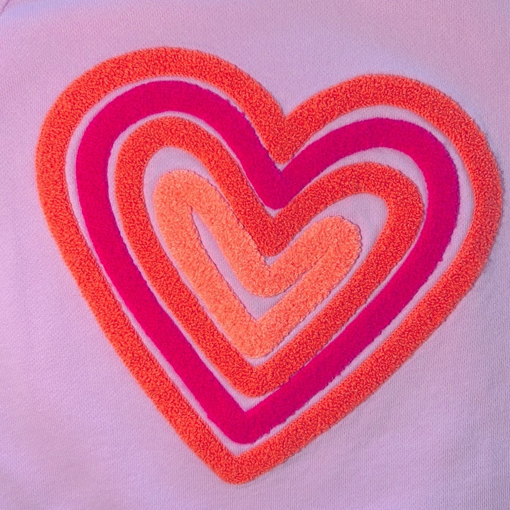 Adorable J. Crew Girls' pink chenille heart sweatshirt. Perfect condition! - Picture 3 of 3